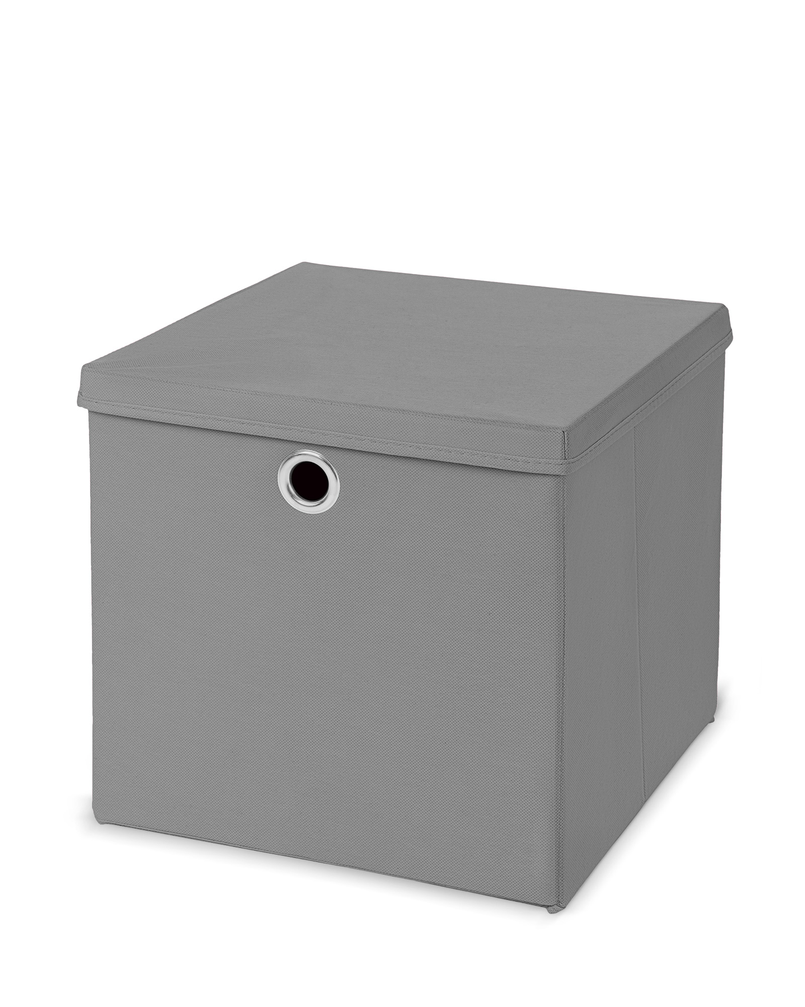 Faltbox mit Deckel, grau, 400 x 300 x 320 mm - EMPORO