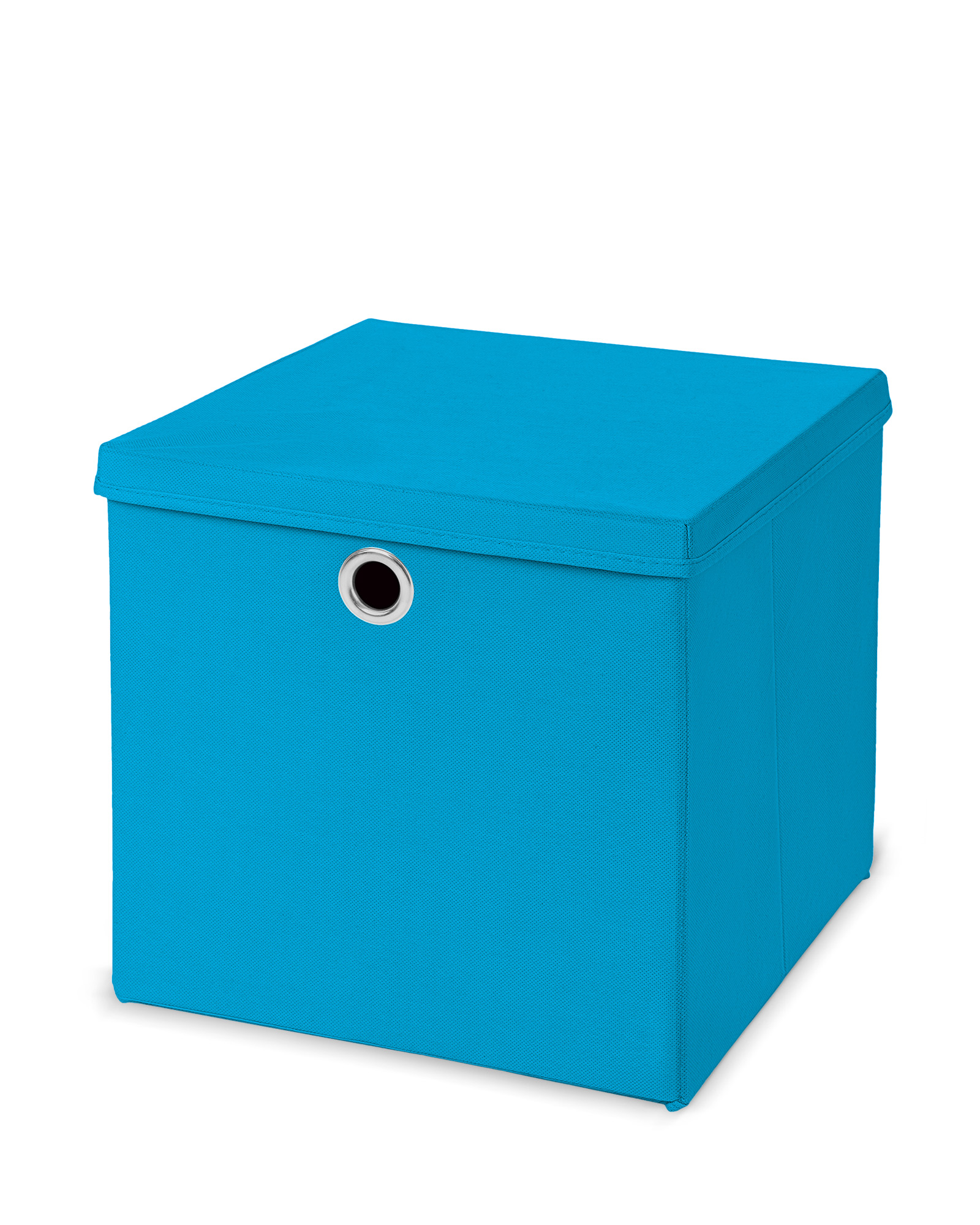 5 Stück Faltbox Blau 28 x 28 x 28 cm Aufbewahrungsbox faltbar mit Deckel